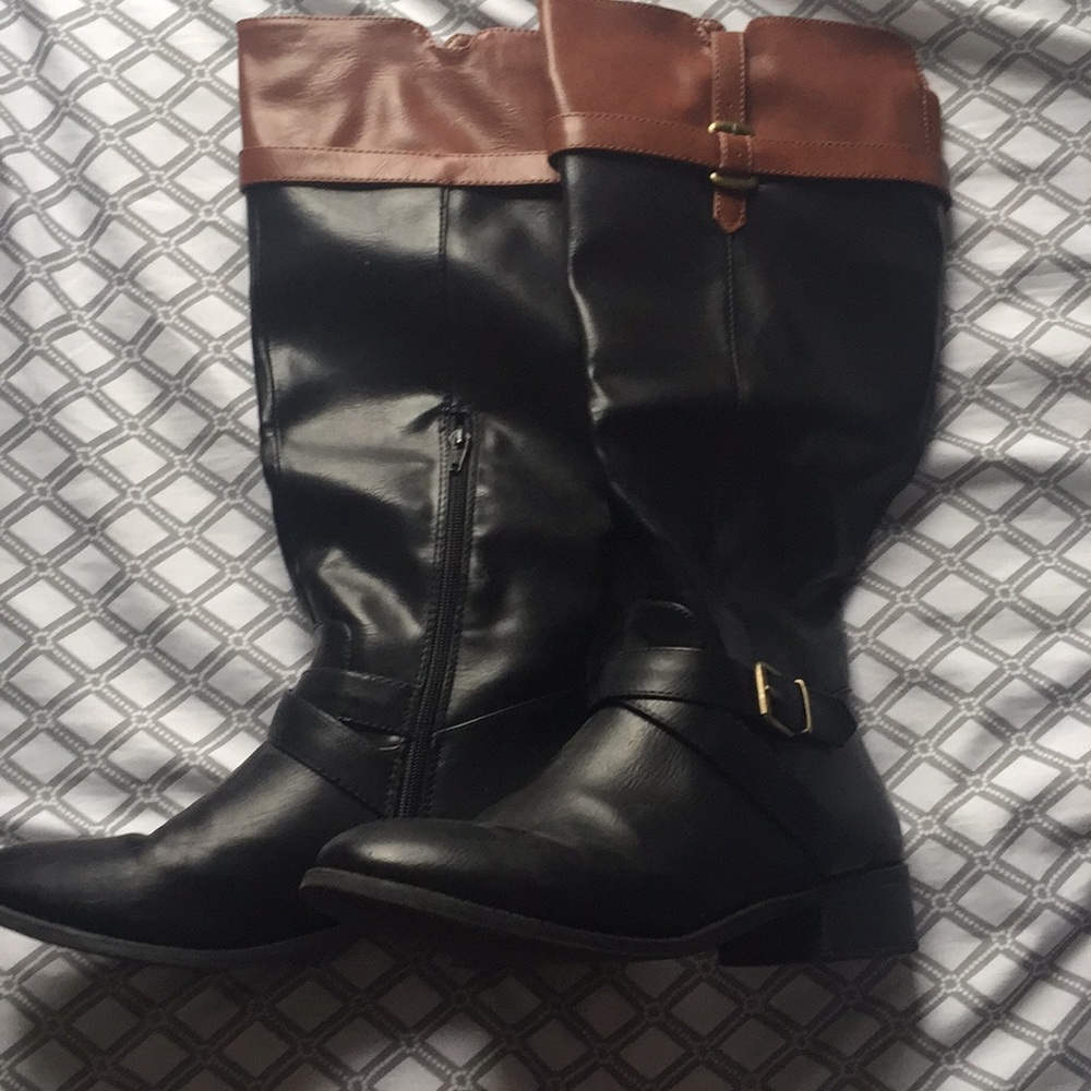 Brown/Black Leather Boots